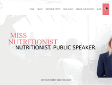 Tablet Screenshot of missnutritionist.com